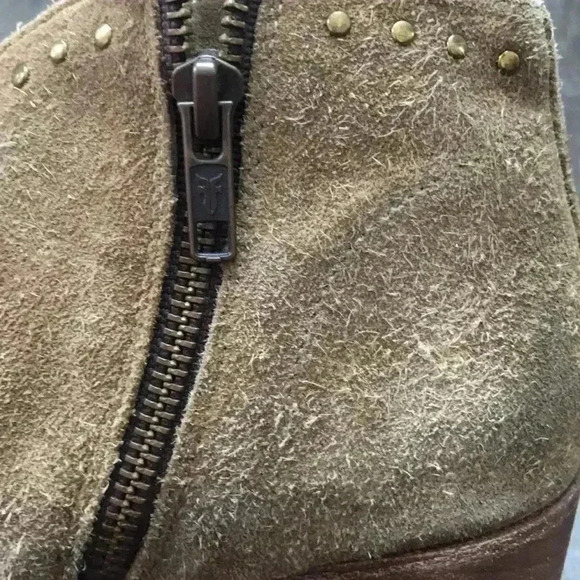 Frye Nora Suede Studded Heel Ankle Bootie Size 7.5 - Picture 10 of 11